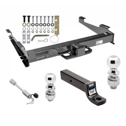 Class 5 Trailer Tow Hitch For 00-06 Chevy Suburban 00-06 GMC Yukon XL 2500 w/ 2-5/16" and 2" Balls 3" Drop Mount and Towing Lock