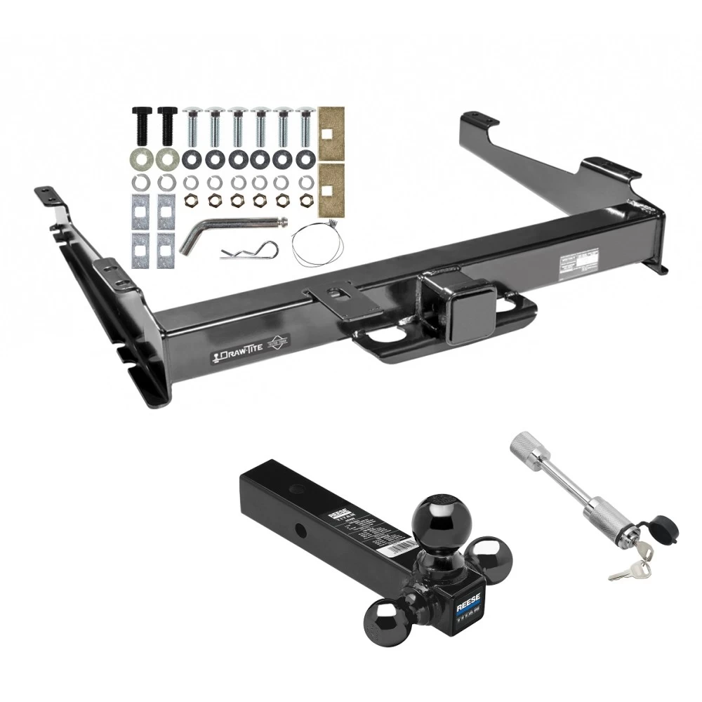 Class 5 Trailer Tow Hitch For 00-06 Chevy Suburban GMC Yukon XL 2500 w/ 1-7/8" 2" 2-5/16" Tri-Tow-Ball Mount and Towing Lock