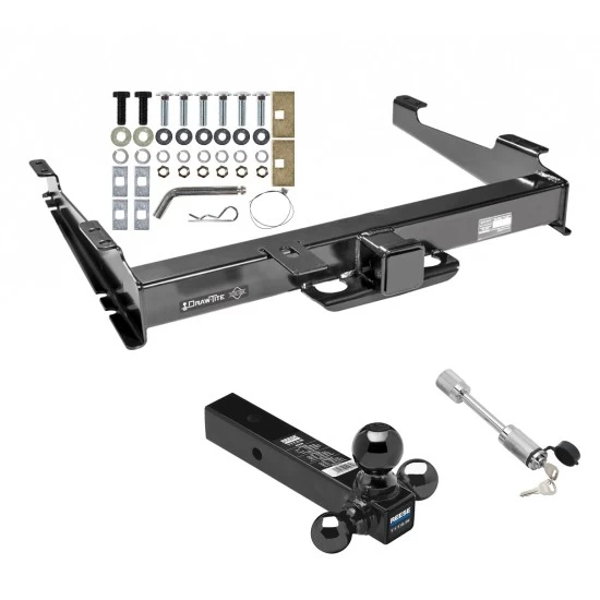 Class 5 Trailer Tow Hitch For 00-06 Chevy Suburban GMC Yukon XL 2500 w/ 1-7/8" 2" 2-5/16" Tri-Tow-Ball Mount and Towing Lock