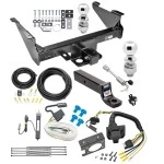 Class 5 Trailer Tow Hitch For 03-23 Dodge RAM 1500 2500 3500 Except Mega Cab w/  7-Way Wiring 2-5/16" and 2" Balls 3" Drop Mount and Towing Lock