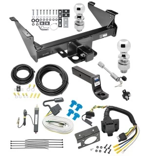 Custom Fit Trailer Hitch Wiring Harness (Requires Splicing) Wiring Adapter Kit 5" Drop Ball Mount 2-5/16" and 2" Chrome Ball Dogbone Style Towing Lock Installation Hardware Installation Instructions 45518 20252 85343 20506 7012A 45123 63836 Class 5 Trailer Tow Hitch For 03-23 Dodge RAM 1500 2500 3500 Except Mega Cab w/ 7-Way Wiring 2-5/16" and 2" Balls 5" Drop Mount and Towing Lock