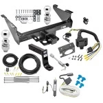 Class 5 Trailer Tow Hitch For 03-23 Dodge RAM 1500 2500 3500 Except Mega Cab w/  7-Way Wiring 2-5/16" and 2" Balls 7-3/4" Drop Mount and Towing Lock