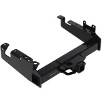 Trailer Tow Hitch For 19-24 Ford F-350 F-450 F-550 Super Duty Cab and Chassis Class V w/ 7-Way Wiring Kit 2-5/16" and 2" Ball 10" Long 3" Drop Draw Bar and Towing Lock