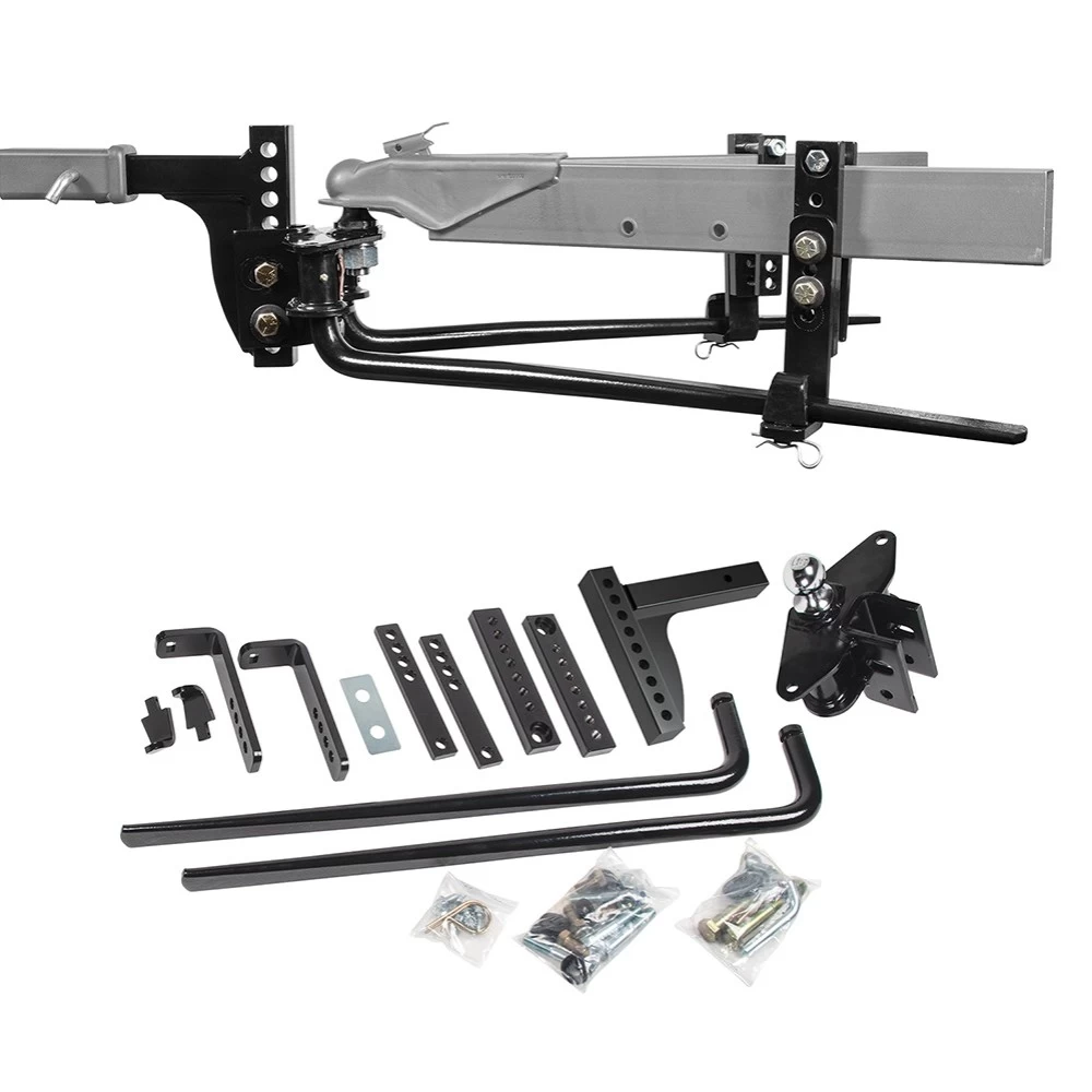 49911 Reese Integrated Sway Control Weight Distribution Hitch Kit 6000 lbs. Capacity Shank Included Reese 6,000 Lbs Trailer Weight Distribution Hitch Kit w/ Head, Deep Drop Shank, 2-5/16" Ball, Spring Bars, Control Brackets and Lift-Assist Bar, Hardware - Reduce Sway on Travel Trailer
