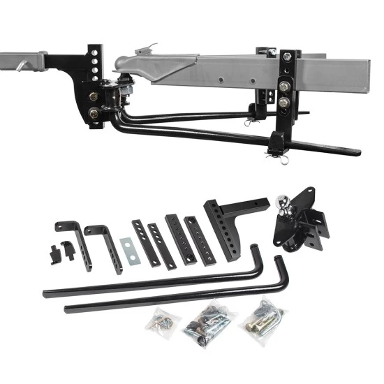 49911 Reese Integrated Sway Control Weight Distribution Hitch Kit 6000 lbs. Capacity Shank Included Reese 6,000 Lbs Trailer Weight Distribution Hitch Kit w/ Head, Deep Drop Shank, 2-5/16" Ball, Spring Bars, Control Brackets and Lift-Assist Bar, Hardware - Reduce Sway on Travel Trailer