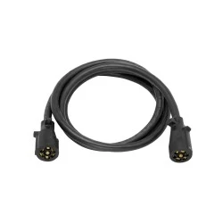 Double Ended 7-Way RV Round Tow Plug Harness Molded Trailer End w/ 8 ft Cable