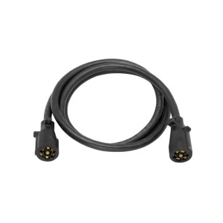 Double Ended 7-Way RV Round Tow Plug Harness Molded Trailer Cord w/ 6 ft Cable
