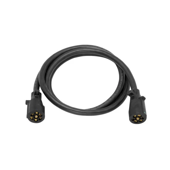 Double Ended 7-Way RV Round Tow Plug Harness Molded Trailer Cord w/ 6 ft Cable