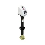 Bulldog A-Frame Powered Drive Trailer Jack 3,500 lbs - 14" Lift - Drop Leg - White Cover
