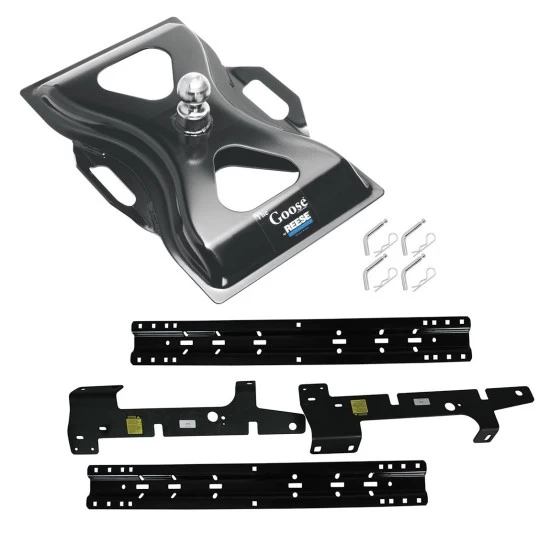 Reese Quick Install Rail Kit and 25K Gooseneck Hitch For 97-03 F150 97-99 F250 Custom Fit No Drill Base Rails For Gooseneck Trailer