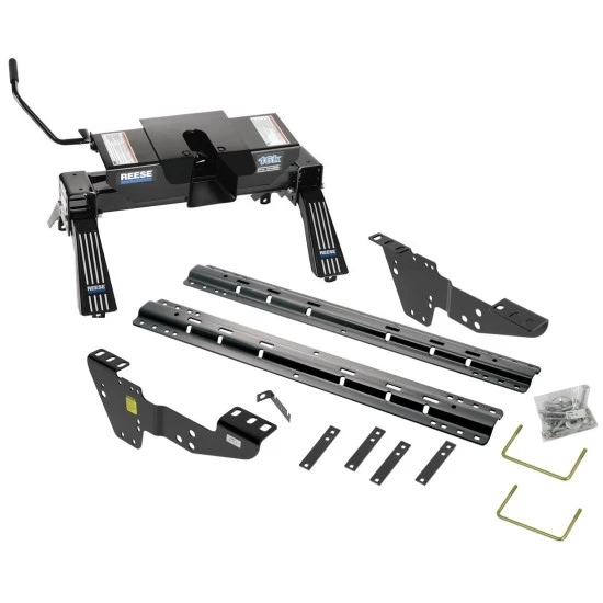 Reese Quick Install Rail Kit and 16K Dual Jaw 5th Wheel Hitch For 1999-2018 Chevy Silverado GMC Sierra 1500 (2019 LD and Legacy only) Custom Fit No Drill Base Rails For 5th Wheel and Trailer Fifth