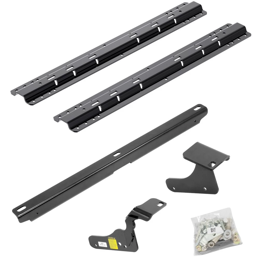 Reese Quick Install Rail Kit and 16K Dual Jaw 5th Wheel Hitch For 2009-2018 Dodge Ram 1500 2019-2024 Ram 1500 Classic Old Body Custom Fit No Drill Base Rails For 5th Wheel and Trailer Fifth