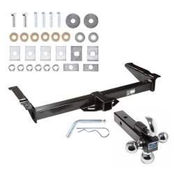 Trailer Tow Hitch Receiver For 75-14 Ford E150 E250 E350 Van w/Tri-Ball Triple Ball 1-7/8" 2" 2-5/16"