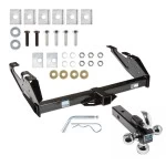 Trailer Tow Hitch Receiver For 88-00 Chevy GMC C/K Pickup Standard or Step Bumper w/Tri-Ball Triple Ball 1-7/8" 2" 2-5/16"