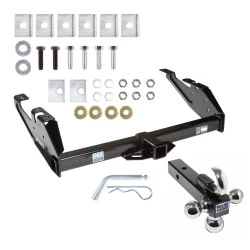Trailer Tow Hitch Receiver For 88-00 Chevy GMC C/K Series Pickup w/Tri-Ball Triple Ball 1-7/8" 2" 2-5/16"