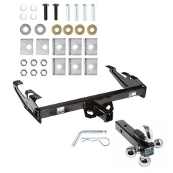 Trailer Tow Hitch Receiver For 88-00 Chevy GMC C/K Series w/Tri-Ball Triple Ball 1-7/8" 2" 2-5/16"