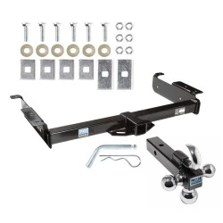 Trailer Tow Hitch Receiver For 96-24 Chevy Express GMC Savana Van w/Tri-Ball Triple Ball 1-7/8" 2" 2-5/16"