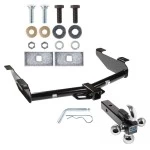 Trailer Tow Hitch Receiver For 01-10 Chevy Silverado GMC Sierra 2500HD 3500 3500HD w/Tri-Ball Triple Ball 1-7/8" 2" 2-5/16"