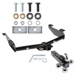 Trailer Tow Hitch Receiver For 01-10 Chevy Silverado GMC Sierra 2500HD 3500 3500HD w/Tri-Ball Triple Ball 1-7/8" 2" 2-5/16"