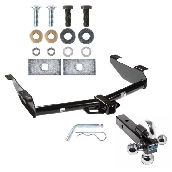 Trailer Tow Hitch Receiver For 01-10 Chevy Silverado GMC Sierra 2500HD 3500 3500HD w/Tri-Ball Triple Ball 1-7/8" 2" 2-5/16"