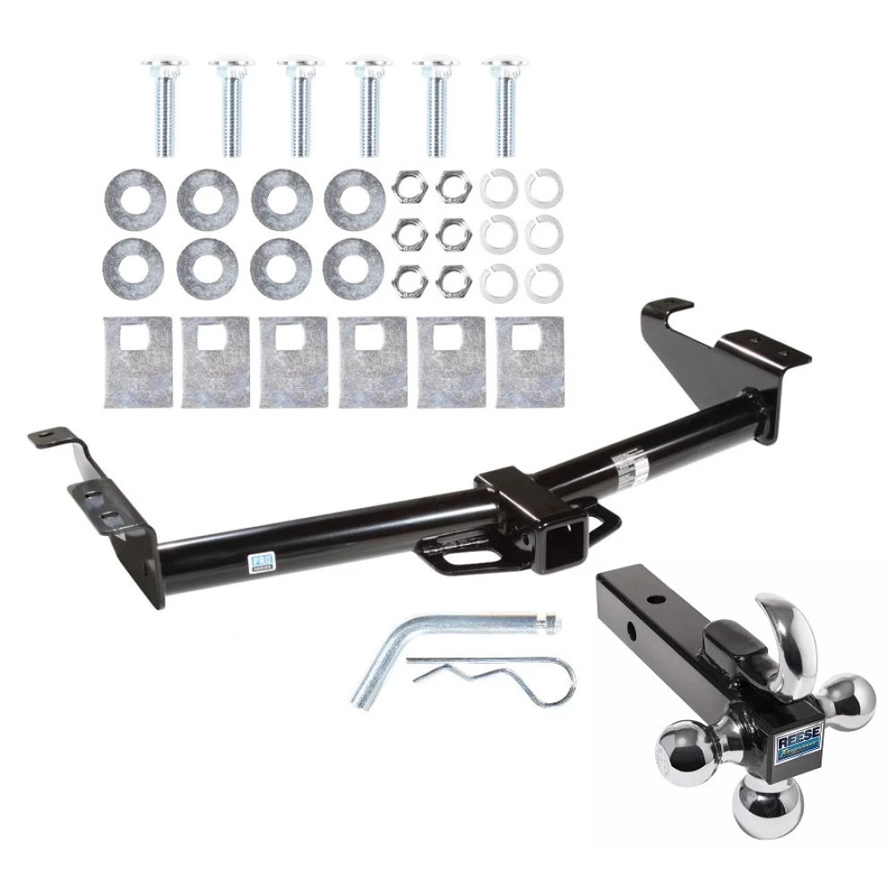 Trailer Tow Hitch Receiver For 75-14 Ford E150 E250 E350 Van w/Tri-Ball Triple Ball 1-7/8" 2" 2-5/16"