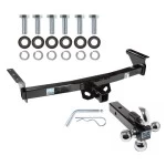 Trailer Tow Hitch Receiver For 05-19 Nissan Frontier 09-12 Suzuki Equator w/Tri-Ball Triple Ball 1-7/8" 2" 2-5/16"