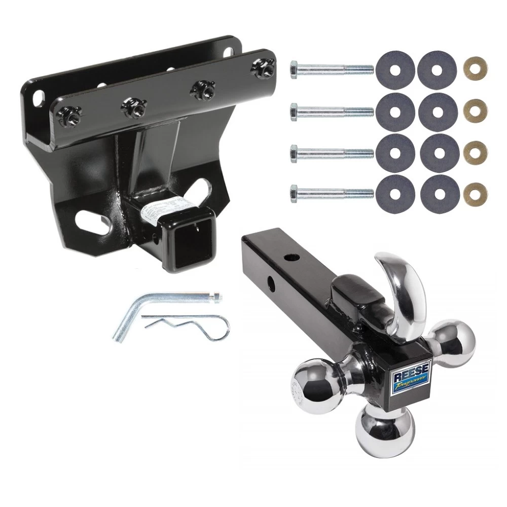 Trailer Tow Hitch Receiver For 05-10 Jeep Grand Cherokee WK 06-10 Commander w/Tri-Ball Triple Ball 1-7/8" 2" 2-5/16"