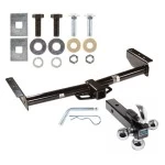 Trailer Tow Hitch Receiver For 02-06 Chevy Avalanche Suburban Tahoe GMC Yukon 02 Escalade w/Tri-Ball Triple Ball 1-7/8" 2" 2-5/16"