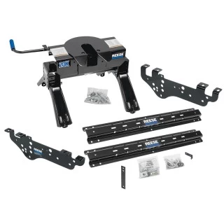 Reese Outboard Quick Install Rail Kit and 20K 5th Wheel Hitch For 99-10 Ford F250 F350 F450 Custom Fit No Drill Base Rails For 5th Wheel and Trailer Fifth