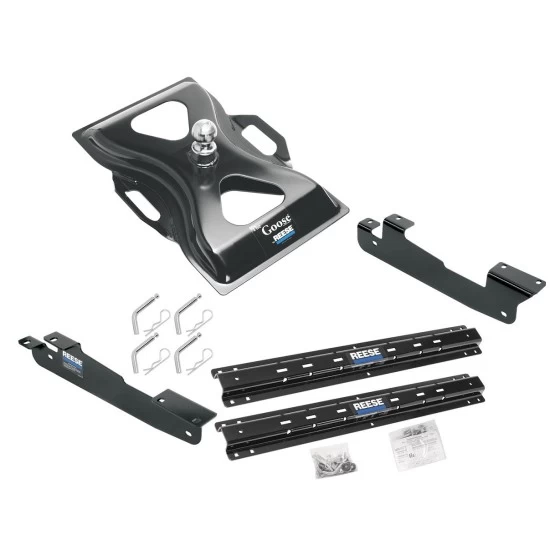 Reese Outboard Quick Install Rail Kit and 25K Gooseneck Hitch For 04-14 F150 Custom Fit No Drill Base Rails For Gooseneck Trailer