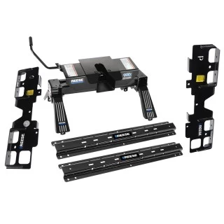 Reese Outboard Quick Install Rail Kit and 16K Dual Jaw 5th Wheel Hitch For 19-23 Silverado 1500 New Body Custom Fit No Drill Base Rails For 5th Wheel and Trailer Fifth