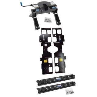 Reese Outboard Quick Install Rail Kit and 20K 5th Wheel Hitch For 19-23 Silverado 1500 New Body Custom Fit No Drill Base Rails For 5th Wheel and Trailer Fifth