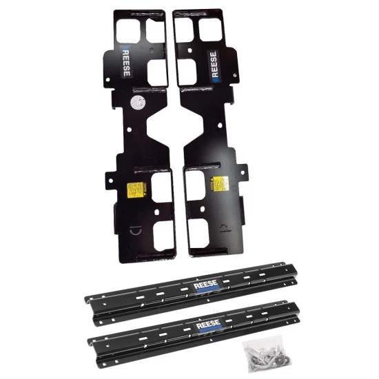 Reese Outboard Quick Install Rail Kit and 20K 5th Wheel Hitch For 19-23 Silverado 1500 New Body Custom Fit No Drill Base Rails For 5th Wheel and Trailer Fifth