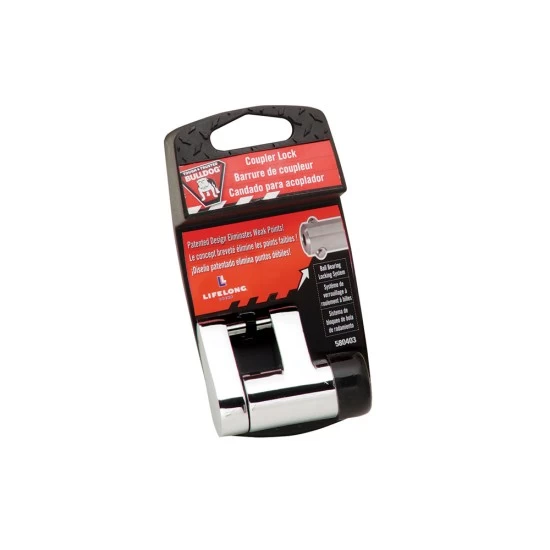 Bulldog Chrome Trailer Tow Hitch Coupler Tongue Lock Fits Straight Style Couplers w/ 2 Keys