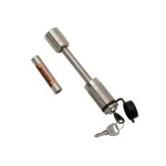 Bulldog Trailer Hitch Lock Stainless Steel Dog Bone Pin Tongue Tow Receiver 1/2" and 5/8" Pin For 2" and 1-1/4" Receivers Bulldog Trailer Hitch Lock Stainless Steel Dog Bone Pin Tongue Tow Receiver 1/2" and 5/8" Pin For 2" and 1-1/4" Receivers