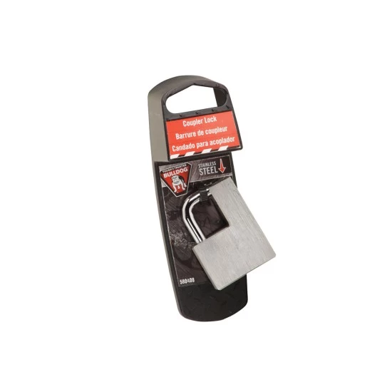 580408 Draw-Tite Trailer Hitch Coupler Lock Stainless Steel Bulldog Stainless Steel Trailer Tow Hitch Coupler Tongue Lock w/ 2 Keys Lock Housing Rotates 360 Degrees