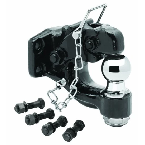6301120 Draw-Tite Pintle Hook & Ball Combination Bolt-On 16000 lbs. Capacity Hook 2 inch Ball 10000 lbs. Capacity Ball Draw-Tite 16K Pintle Hook Receiver w/ 2" Trailer Tow Hitch Ball Grade 8 Hardware Heavy Duty