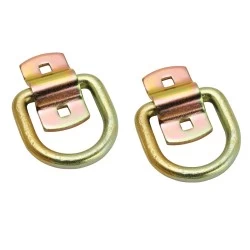 Dual Forged Heavy Duty 12K D-Rings w/Bolt-On Bracket 1/2" Thick Rod Anchor Tie Down Truck Trailer (Qty:2)