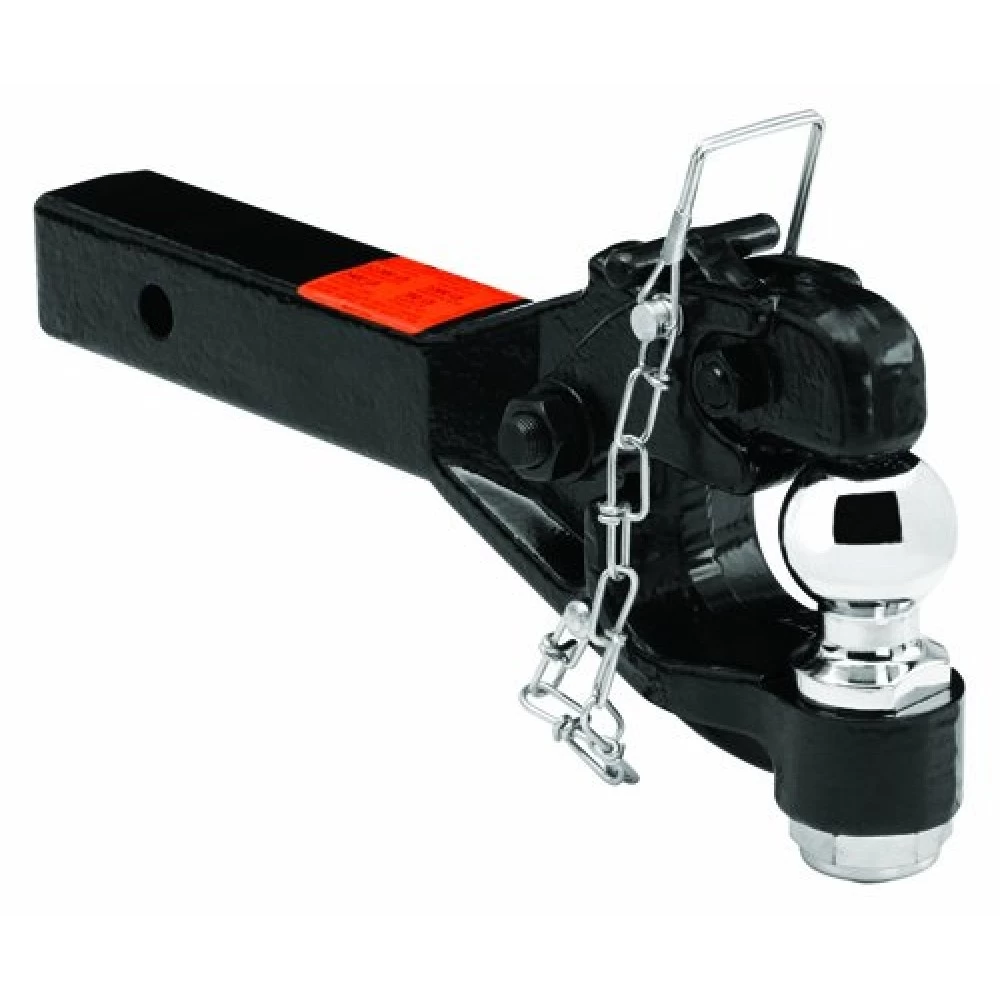 63041 Draw-Tite Pintle Hook & Ball Combination Fits 2 inch Receiver 12000 lbs. Capacity Hook 2 inch Ball 7000 lbs. Capacity Ball Draw-Tite 12,000 Lbs 2" Receiver Mount 12K Pintle Hook w/ 2" Trailer Tow Hitch Ball Heavy Duty