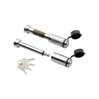 Combo Lock Set 5/8" for 2" Sq. Trailer Hitch Tow Receiver and 3/4" for Accessory Keyed Alike