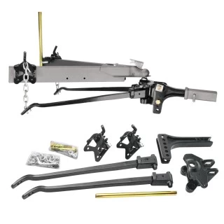 66542 Reese Weight Distribution Trailer Hitch Kit 12000 lbs. Capacity Shank Included Reese 12K Trailer Weight Distribution Hitch Trunnion Spring Bars Adjustable Shank, 1,200 lbs TW, Brackets, Hardware Travel Trailer Load Equilizing Hitch