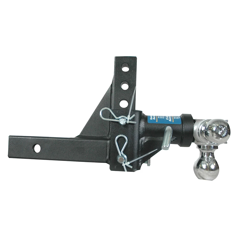 Reese 10K Adjustable Chrome Triple Ball Trailer Hitch Ball Mount Fits 2" Tow Receiver 7" Drop or Rise 1-7/8" 2" and 2-5/16" Balls