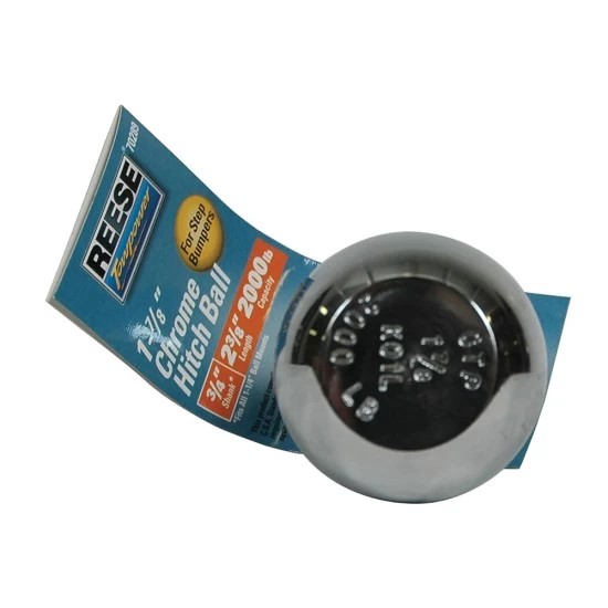 7028900 Reese Towpower Trailer Hitch Ball 1-7/8 inch Diameter 2000 lbs. Capacity Chrome Reese 1-7/8" 2,000 lbs Trailer Hitch Tow Ball 3/4" Shank Diameter x 2-3/8" Shank Length Solid Steel Chrome