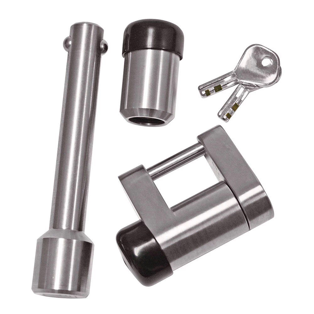 7030600 Reese Towpower Trailer Hitch Lock Coupler Combo Lock Set Fits 2 inch Receiver 5/8 inch Pin Diameter Chrome Reese Proessional High Security Trailer Tow Hitch Pin Tow Receiver and Coupler Tongue Lock Combo Ball Bearing Locking System w/ 2 Keys Fits Class 3 and 4 Hitches