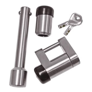 7030600 Reese Towpower Trailer Hitch Lock Coupler Combo Lock Set Fits 2 inch Receiver 5/8 inch Pin Diameter Chrome Reese Proessional High Security Trailer Tow Hitch Pin Tow Receiver and Coupler Tongue Lock Combo Ball Bearing Locking System w/ 2 Keys Fits Class 3 and 4 Hitches