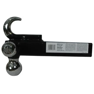 Reese Triple Ball Trailer Hitch Ball Mount w/ Tow Hook Fits 2" Tow Receiver 1-7/8" 2" and 2-5/16" Balls Chrome