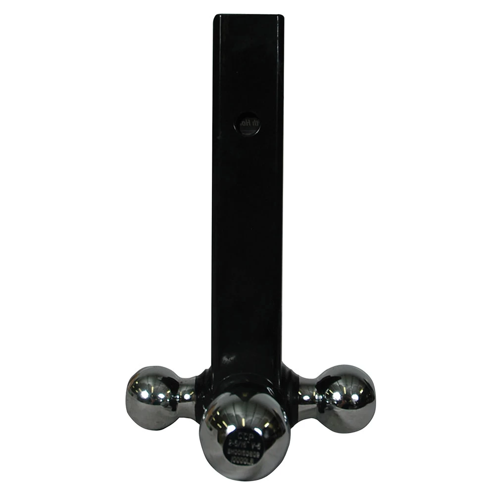 Reese Triple Ball Trailer Hitch Ball Mount w/ Tow Hook Fits 2" Tow Receiver 1-7/8" 2" and 2-5/16" Balls Chrome