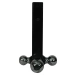 Reese Triple Ball Trailer Hitch Ball Mount w/ Tow Hook Fits 2" Tow Receiver 1-7/8" 2" and 2-5/16" Balls Chrome