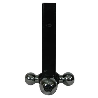 Reese Triple Ball Trailer Hitch Ball Mount w/ Tow Hook Fits 2" Tow Receiver 1-7/8" 2" and 2-5/16" Balls Chrome