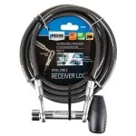 7031600 Reese Towpower Trailer Hitch Cable Lock Fits 1-1/4 inch & 2 inch Receivers 1/2 inch & 5/8 inch Pin Diameter Cable Lock 12 ft. Cable Reese Trailer Hitch Cable Lock 360 degree Rotating Head Tongue Tow Receiver 1/2" and 5/8" Pin For 2" and 1-1/4" Receivers
